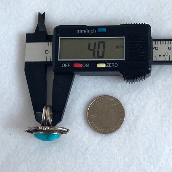 VTG Oxidized Sterling Silver Southwest Style Turquoise Scrollwork Ring Sz 2.75 - Picture 15 of 16